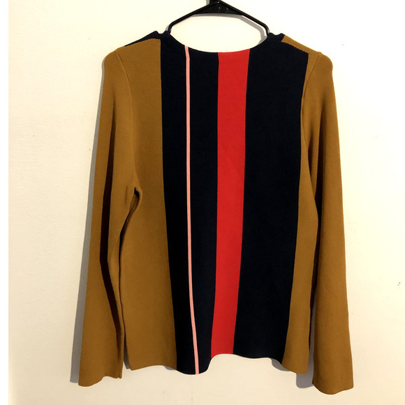 Apiece Apart Colorblock Striped Knit Long Sleeve Sweater Medium - Picture 3 of 8